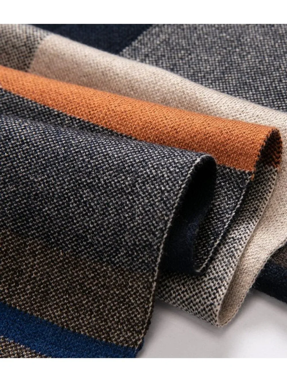 Cozy Merino Wool Tartan Scarf for Men | Thick Plaid Winter Neckwear & Gift Box